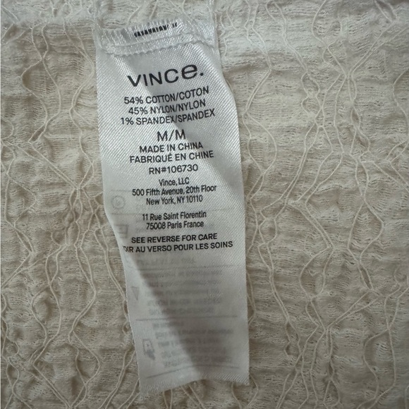 Vince Smocked Shrunken Shirt in Off White/Cream Cotton Blend Size Medium NWOT - Picture 9 of 10
